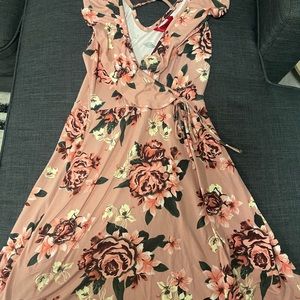 Pink flower summer dress